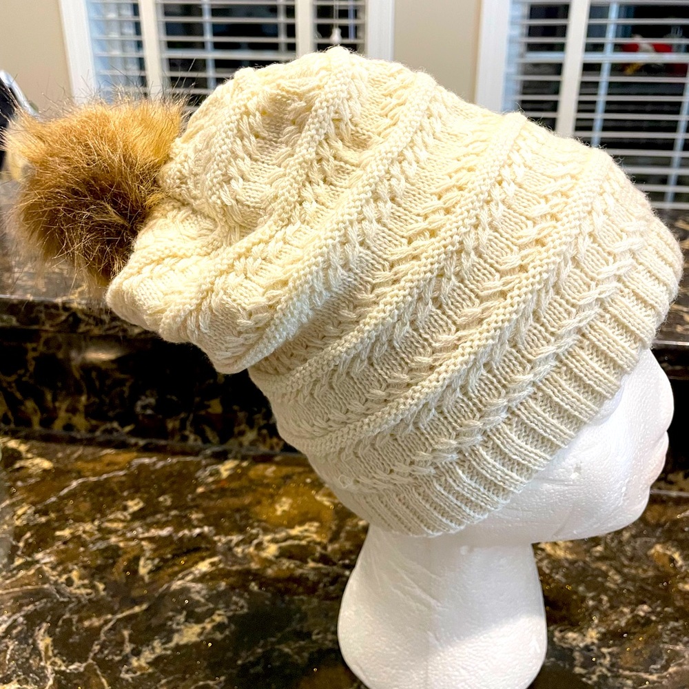 Beautiful warm lined slouchy toque